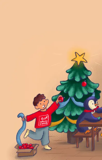 Box Cadeau de Noël pour les Enfants Pingouin et Père-Noël Chocolat